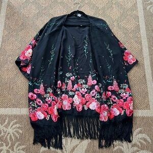 Divided lightweight Fringe Kimono size M